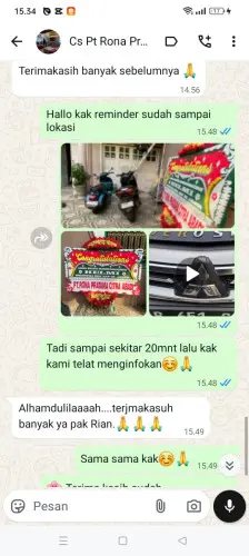 Testimonial Papan Bunga cilingga